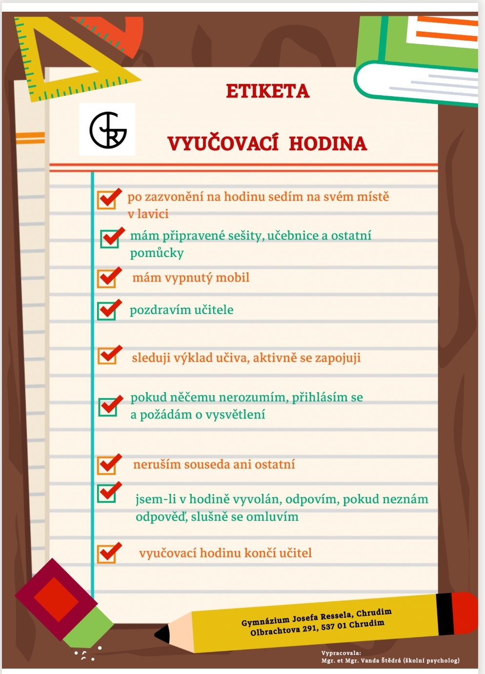 Etiketa - vyučovací hodina